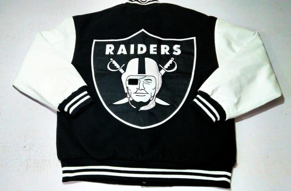 【激レア】00's NFL RAIDERS VARSITY JACKET Y2k National Football League RAIDERS Varsity Jacket Size XL