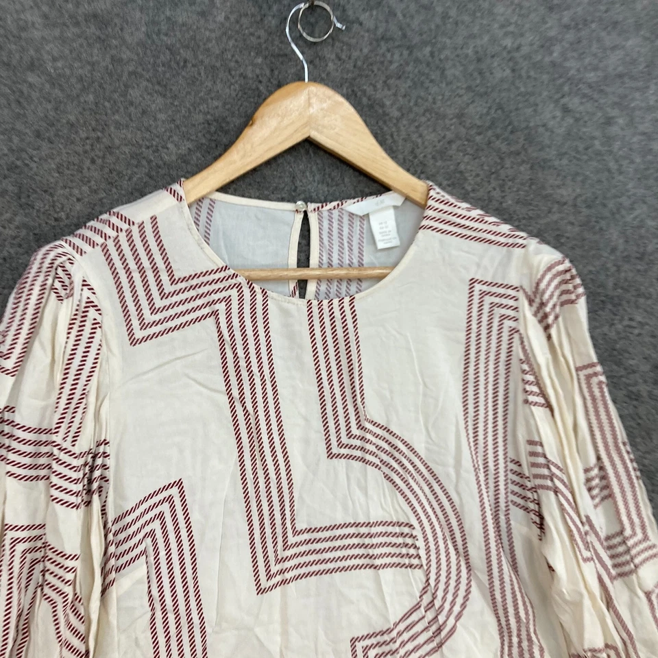 Blusa camisa H&M para mujer talla 12 multicolor manga larga cuello redondo 47008 Foto 3 de 4