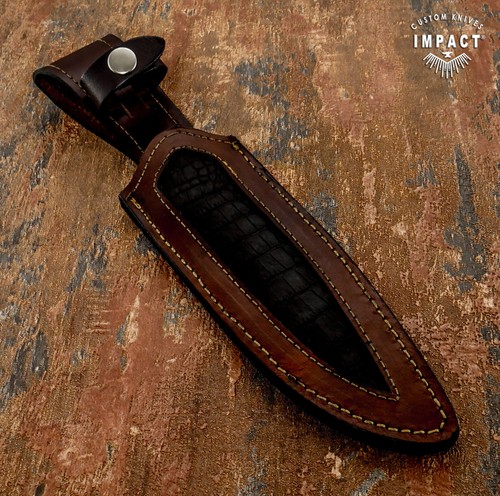 1-OF-A-KIND IMPACT CUTLERY CUSTOM D2 TOOL STEEL BOWIE KNIFE CAMEL BONE HANDLE - Picture 11 of 13
