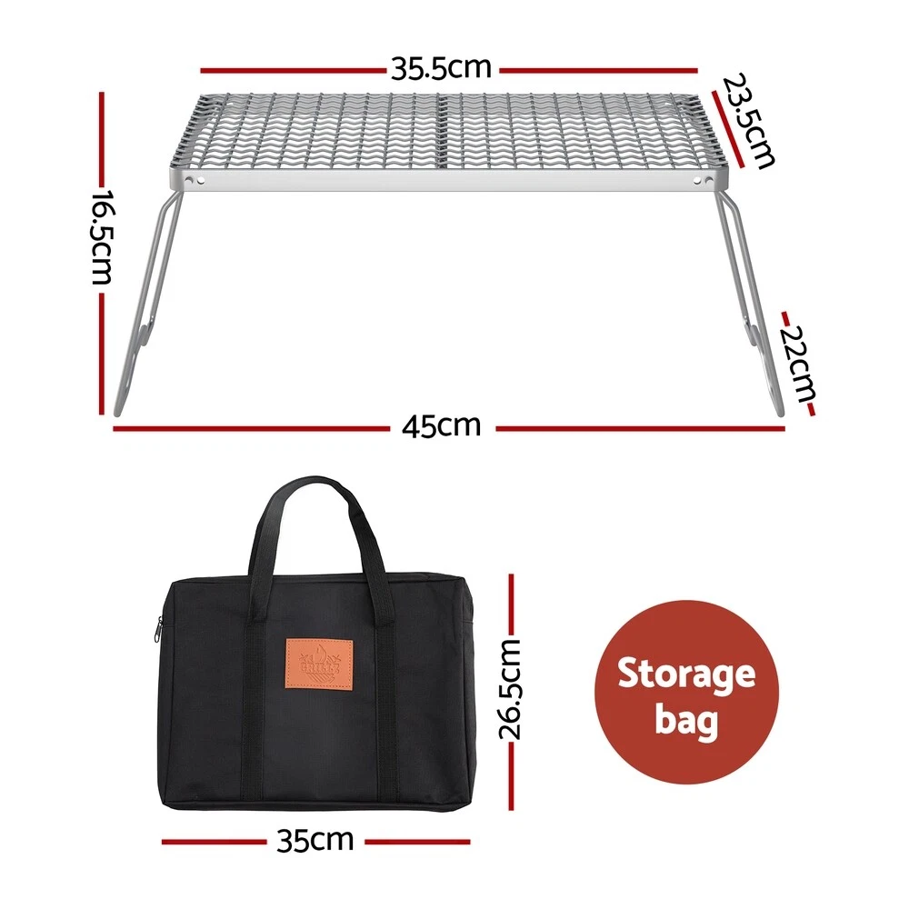 Grillz Portable BBQ Grill Charcoal Smoker Foldable Camping Outdoor