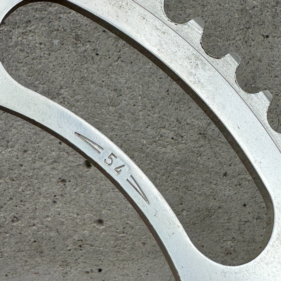 Vintage Campagnolo 54t  Chainring Patent 54 Tooth 144 BCD Alloy  Campy Italy - Image 2 of 4