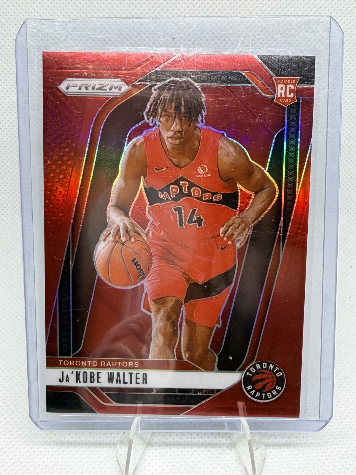 2024-25 Panini Prizm #223 Ja'Kobe Walter Prizms Red Seismic #/299