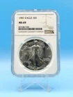 1987 American Silver Eagle MS69 NGC