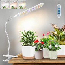 Indoor Plant Grow Lights with Clip, 10W Full Spectrum LED, Timer  3 Modes