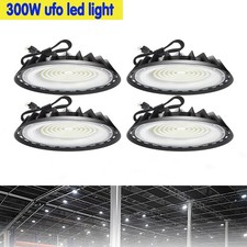 4 Pack 300W UFO Led High Bay Light Warehouse Factory Commercial Industrial Light