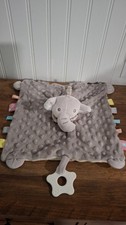 Grey Elephant Lovey Security Blanket Minky Tags Teething Toys