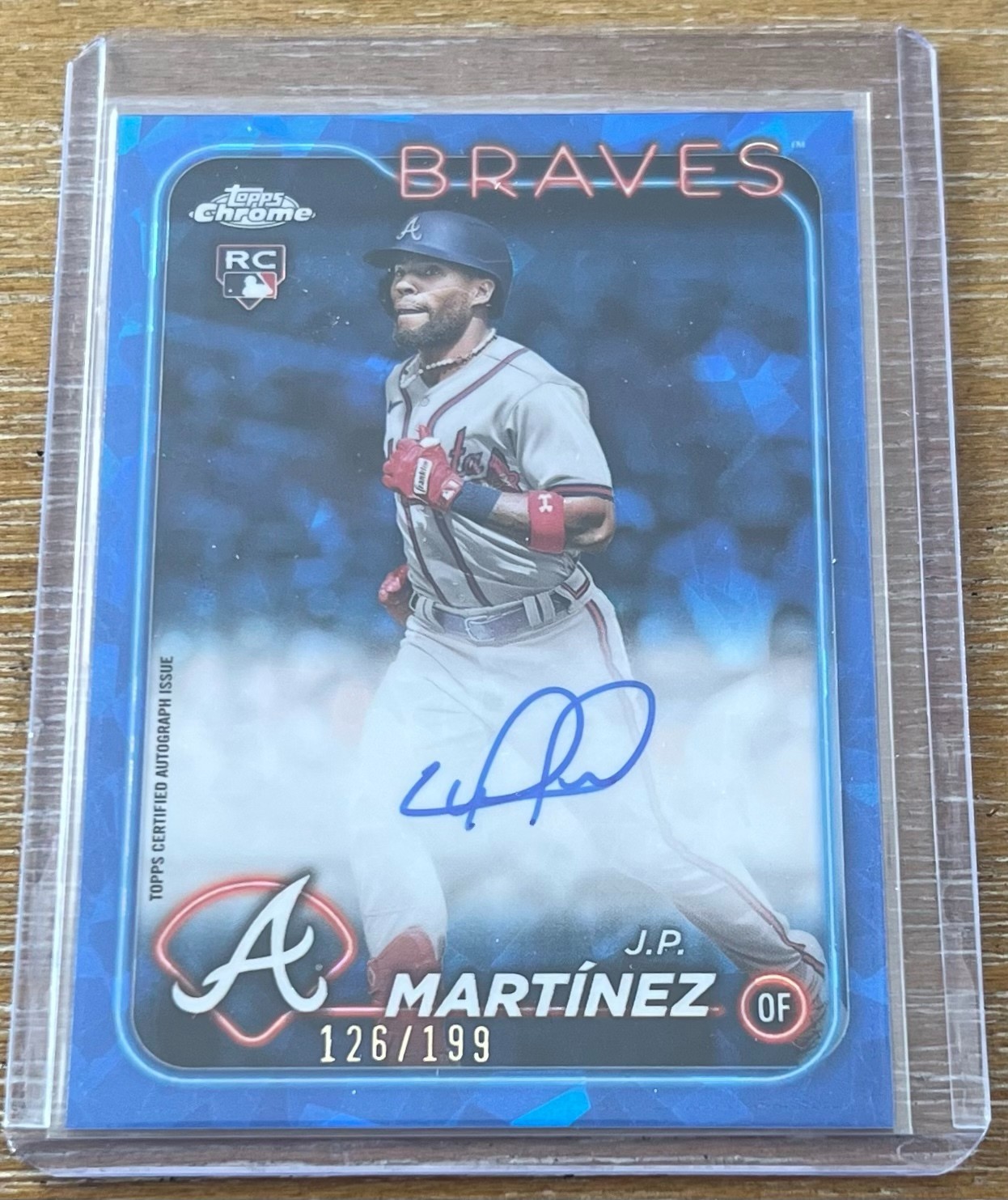 J.P. MARTINEZ 2024 Topps Chrome SAPPHIRE REFRACTOR AUTO RC ROOKIE #/199 ! BRAVES