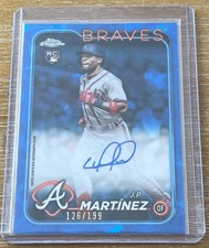 J.P. MARTINEZ 2024 Topps Chrome SAPPHIRE REFRACTOR AUTO RC ROOKIE #/199 ! BRAVES