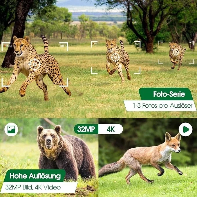 Wildlife Camera 4K 32MP with 32GB microSD 940nm IR LEDs Bluetooth Motion Detector After - Image 4 of 4