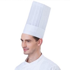 Hyzrz 20 Pack Disposable Non-Woven Paper Fiber Chef Hats for Women and Men, A...