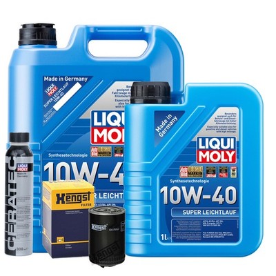 Motoröl 10W40 LIQUI MOLY Super Leichtlauf 6L+HENGST Ölfilter +Cera Tec