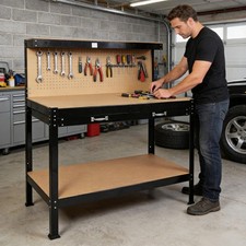 63 Tools Cabinet Workbench With Drawers Pegboard For Garage Tool Storage 63 Tools Cabinet Workbench With Drawers Pegboard For Garage Tool Storage