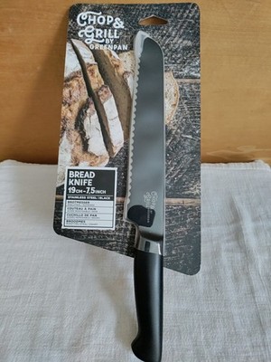 Chop & Grill Bread Knife by Greenpan Stainless Steel Black 19 cm - 7.5 in.