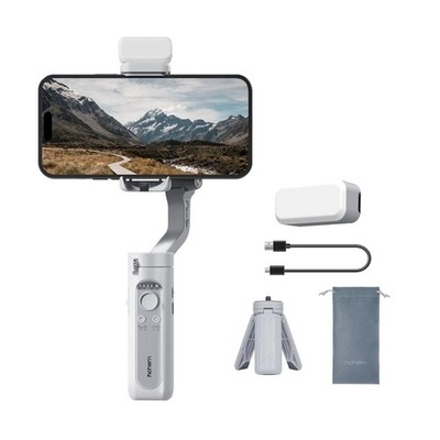 3-Axis Smartphone Gimbal Stabilizer with Tripod & Fill Light - 280g Load Capacit