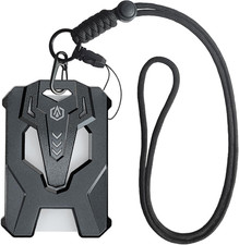 Heavy Duty Badge Holder with Adjustable Lanyard, Cool Tactical ID Card Black