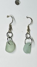 Hand Collected Sea Glass  925 Sterling Silver Earrings Handmade