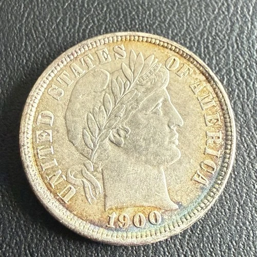 1900 Barber Dime – Philadelphia – Attractive Toning