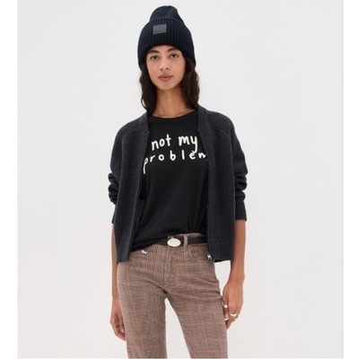 R13 Not My Problem Boy Black Graphic Logo Cashmere Cotton Tee size large $325