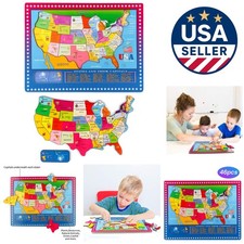Wooden USA Map Puzzle for Kids 46 PCS United States Puzzle US Map Puzzle