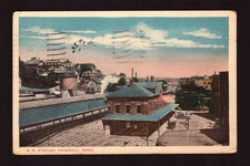POSTCARD : MASSACHUSETTS - HAVERHILL MA - RAILROAD STATION DEPOT 1922