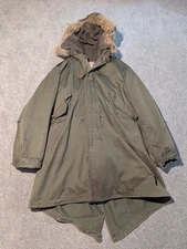 US Army Jacket Mens XS M51 Fishtail Parka OG-107 Complete Fur Hood + Liner 50s
