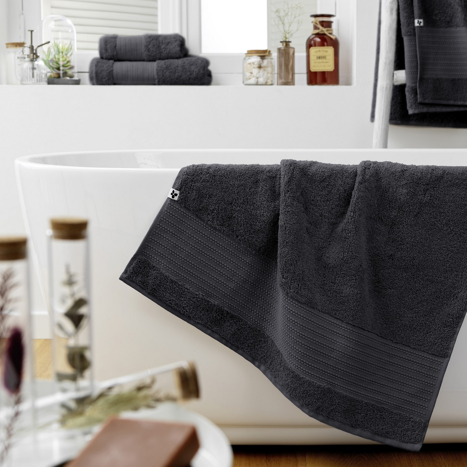 Serviette de douche GARANCE Orage 70x130 pour un moment spa à la maison