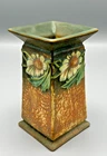 Vintage Roseville Style Art Pottery Vase Floral Relief Arts Crafts Era