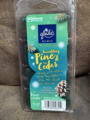 Glade Wax Melts Twinkling Pine & Cedar Discontinued Scent 1 Pack of 8 Melts