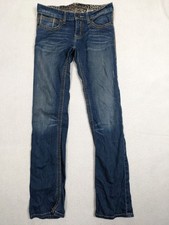 Cruel Denim Jeans Abby Size 12 Distressed Embroidered Cotton Blend Blue