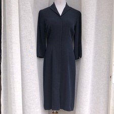 Liz Claiborne navy blue lined shirt blazer dress
