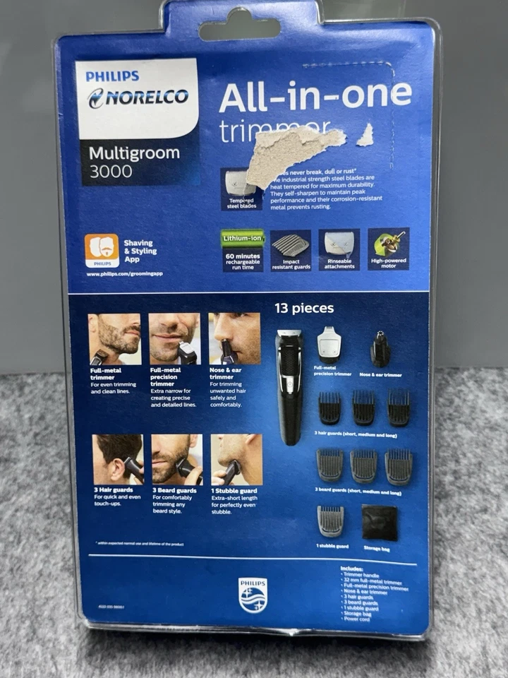 Recortadora todo en 1 Philips Norelco Multigroom 3000 13 piezas Foto 2 de 2