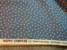 American Jane cotton fabric Moda Happy Camper, Blue Choice of size