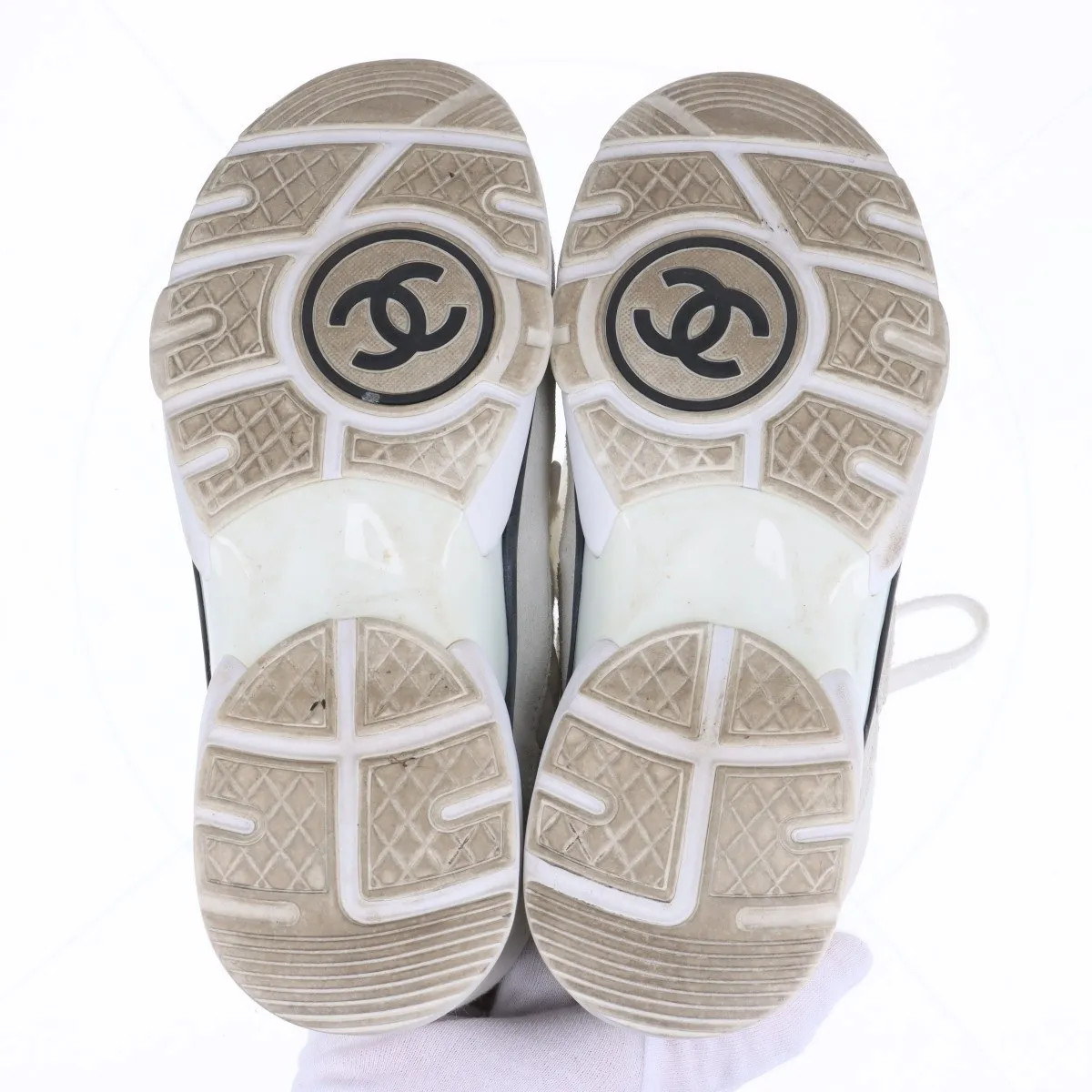 Chanel Coco Mark Matelasse 23S Suede x fabric Sneakers 36 Ladies' Gray G40184 St thumbnail 8