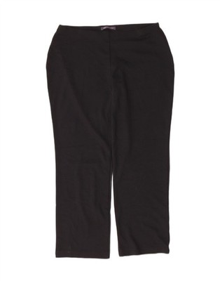 Marks & Spencer Damen gerade Freizeithose UK 14 Large W32 L27 schwarz BO07