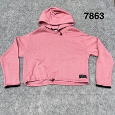 Pink Victoria's Secret PINK Cropped Hoodie Sweatshirt Large Heathered Marl Logo