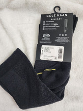 Cole Haan Men's Black Dress Socks Mid Calf 6-8.5 Arch Support Moisture Control