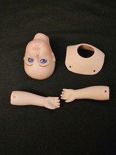 Vintage Bisque Porcelain Doll Head, Flange and Arms B50