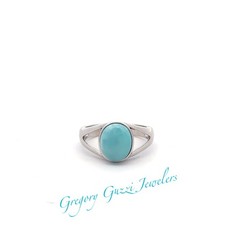 Sterling Silver Natural Larimar Ring SIZE 7