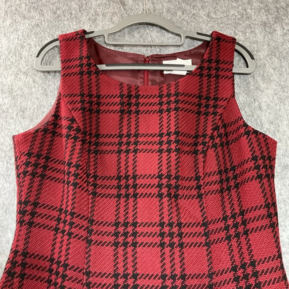 Vestido Chadwick Para Mujer PM Rojo Mezcla de Lana a Cuadros Sin Mangas Pequeño Mediano Retro Y2K Foto 2 de 4