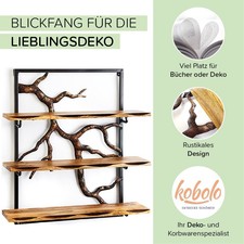 ANGORA BRANDS Schweberegale Set – 3 Holzregale, Wandmontiert, Für Bücher & Deko, Einfach Zu Installieren