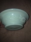 Avon Bath Oil Perfume Bottle Vintage Turquoise Blue Green Milk Glass Pitcher — photo 4