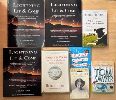 Lot 8 Lightning Lit & Comp 7th Grade Teacher + Student Guide Workbook + Readers