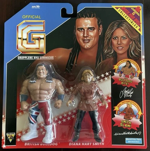 Hasttel Toys Grapplers And Gimmicks British Bulldog & Diana WWE Retro WWF Hasbro