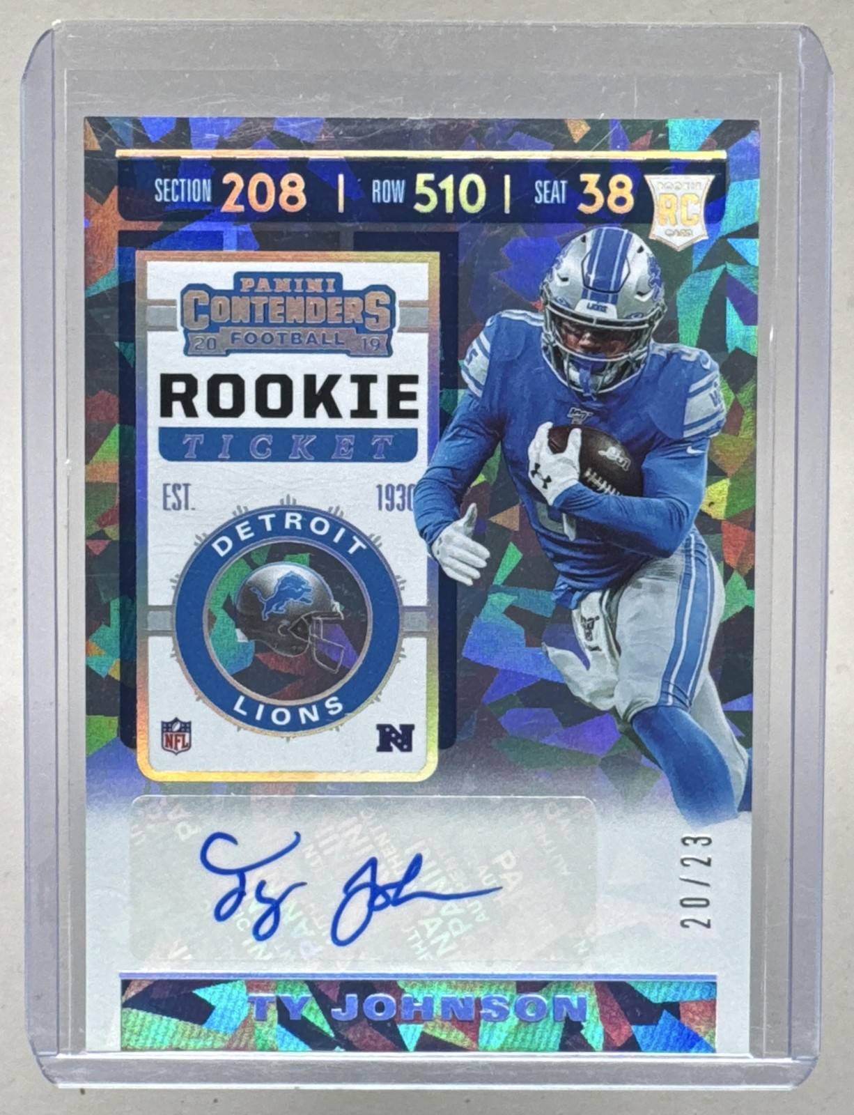 Ty Johnson Panini Contenders #268 Autograph Cracked Ice