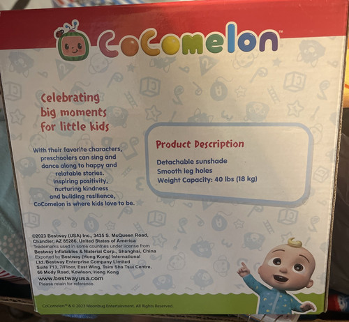 Cocomelon Galleggiante Piscina Zattera Ombreggiata Bambino Barca Coperta Età 1-2 - Foto 3 di 3
