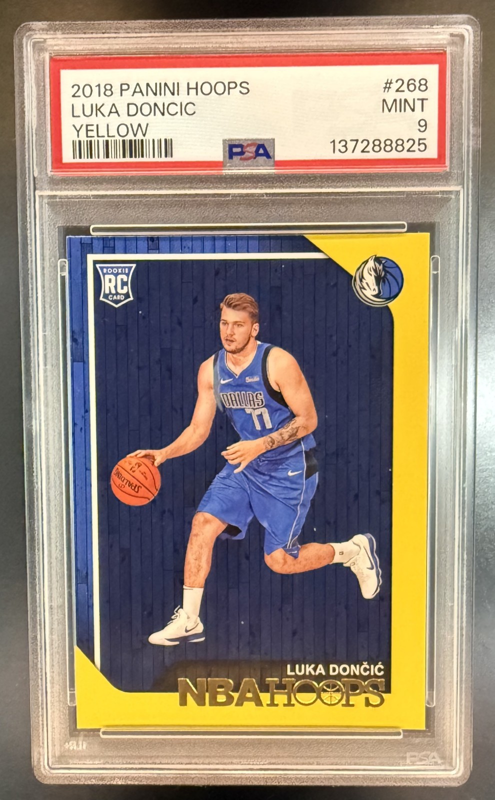 2018-19 Panini Hoops Basketball Luka Doncic #268 Rookie Yellow PSA 9