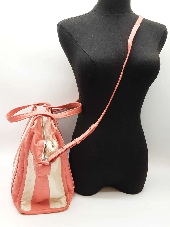 Bolso de Hombro Balenciaga Bazar 2 Vías Rosa Blanco Cuero Do0625pxzde Foto 3 de 4