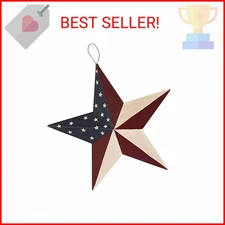 Patriotic Metal Barn Star Outdoor Indoor Hanging Wall Decor Star Ornaments 12inc