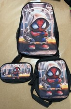 Spider Man School Backpack Lunch Bag Travel Rucksack Pencil Case Set