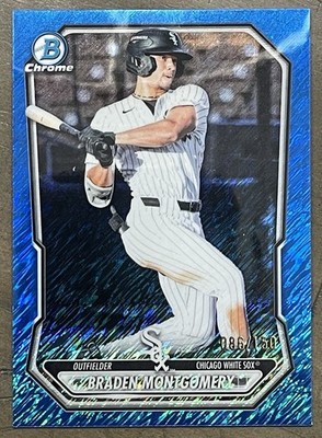 2026 Bowman Chrome BLUE SHIMMER REFRACTOR 86/150 Braden Montgomery White Sox 